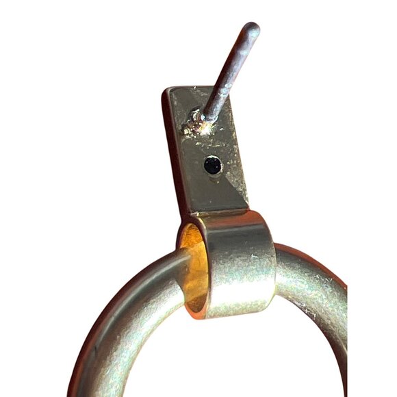 Madewell Gold Tone Raffia Tassel Earrings Fringe Hoop 2" Pierced 10.01g Vacation - Picture 3 of 5